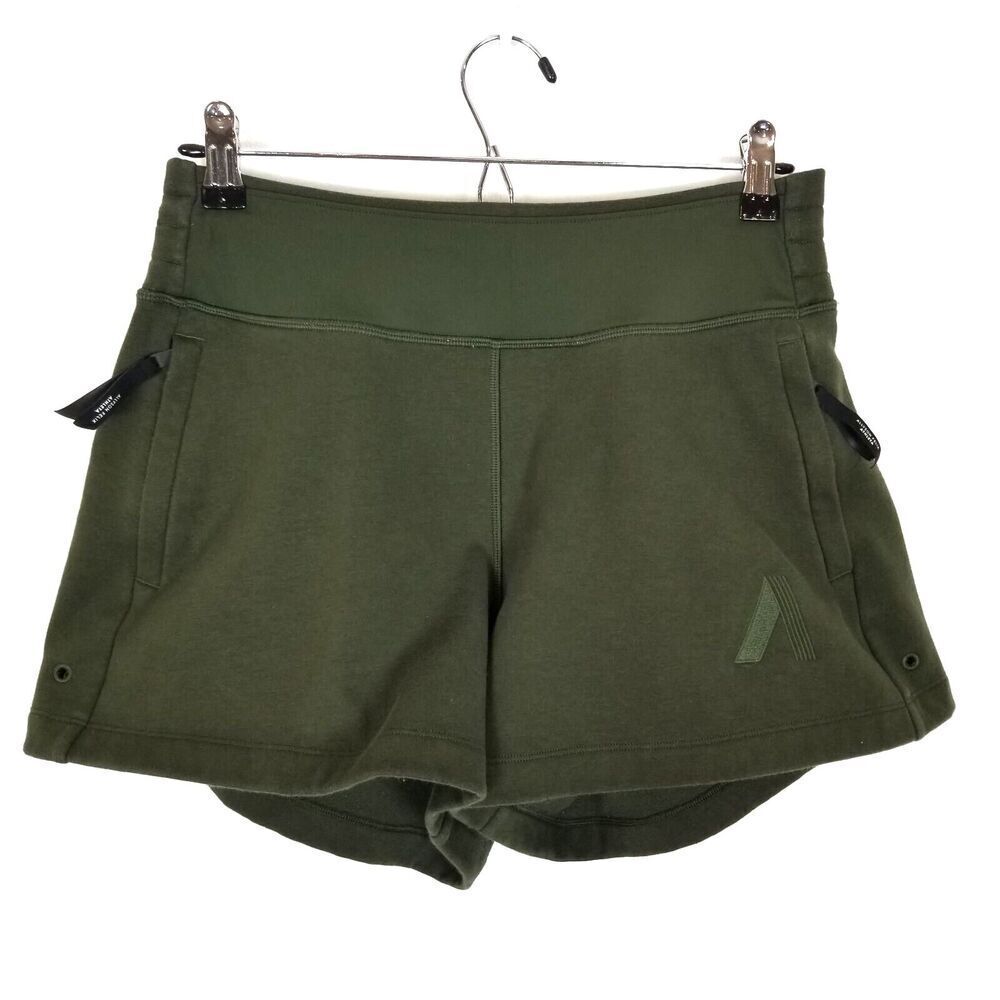 Athleta Allyson Felix Legend Sweat shorts Sz XS Olive Green Knit Pull On Casual‎